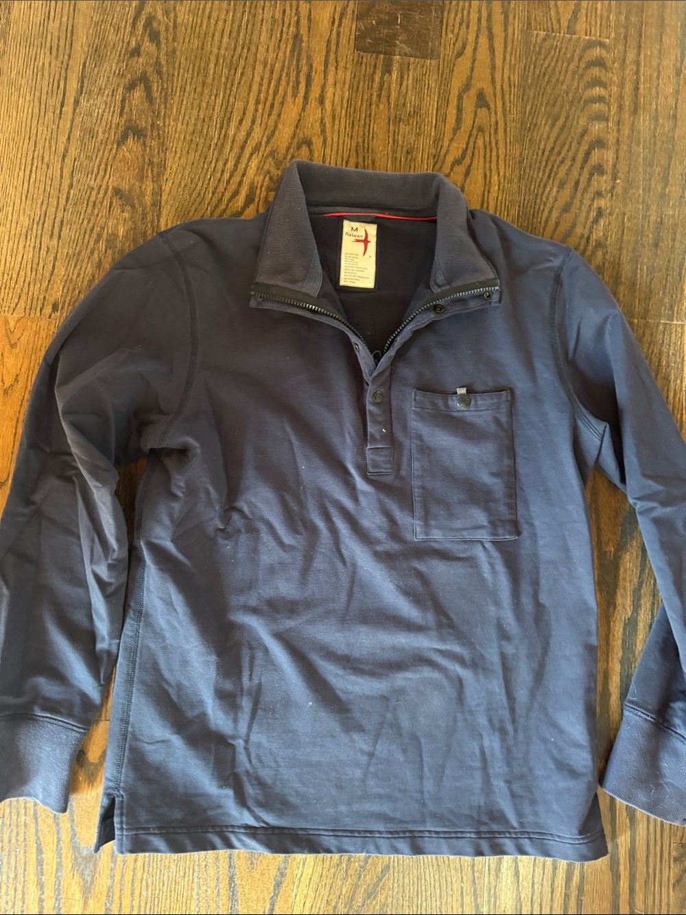 Relwen Men's Navy Quarter-Zip Long Sleeve Sweatshirt